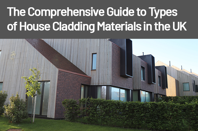Cover image with text "types of house cladding materials"